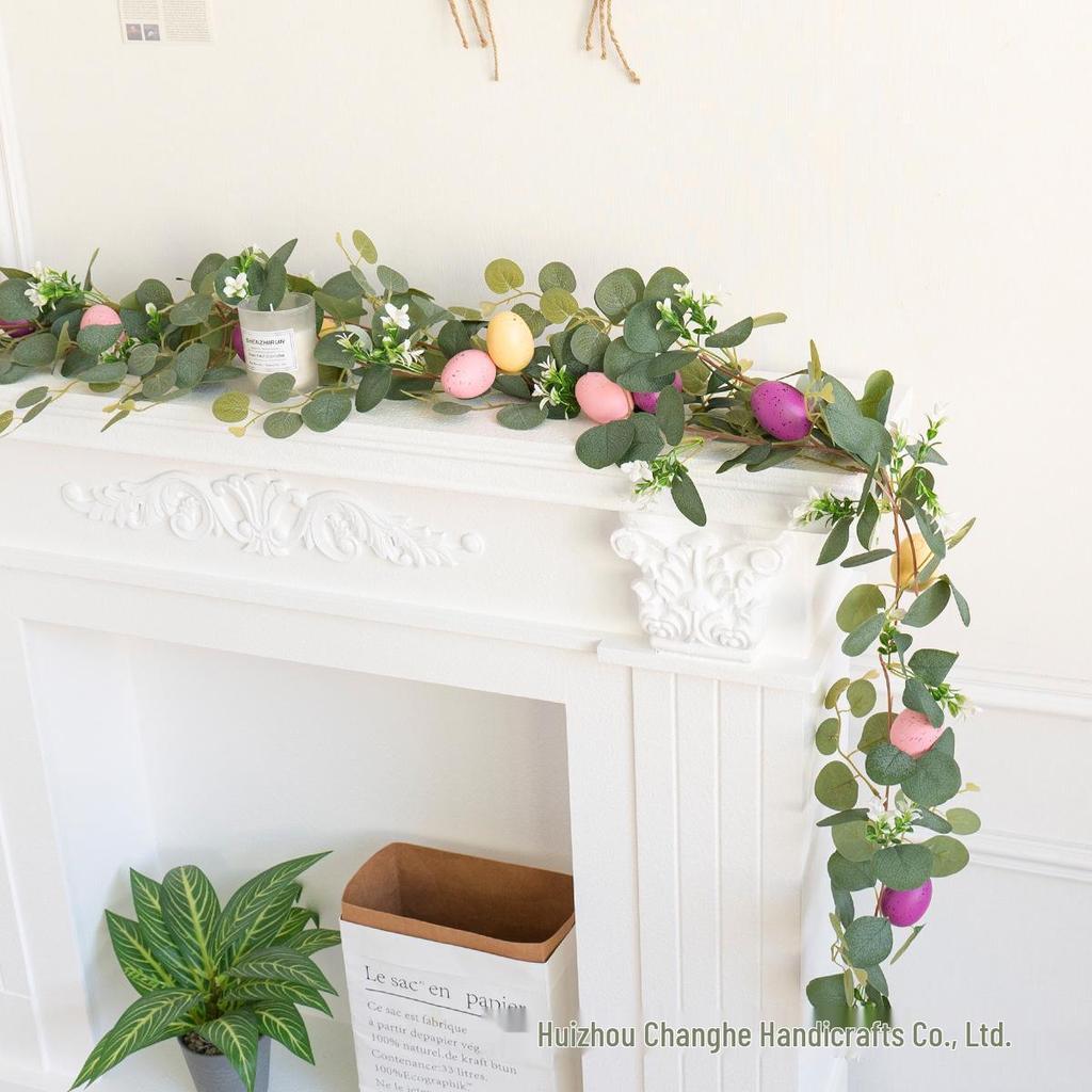 Пасхальное яйцо Эвкалипт Ротанг Декор для вечеринки Имитация Зеленые Лозы Подвесные для Дома Двери
