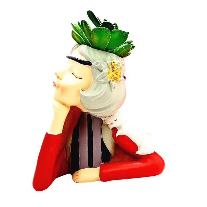 Backpack Girl Gypsum Flower Silicone Mold Epoxy Resin Casting Mold Succulent Vase Cement Mold Pen Holder Mold