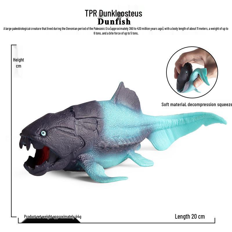 Kids' Ocean Animal Stress Relief Squeeze Toys - Crab, Octopus, Shark, Pufferfish, Dunkleosteus Models