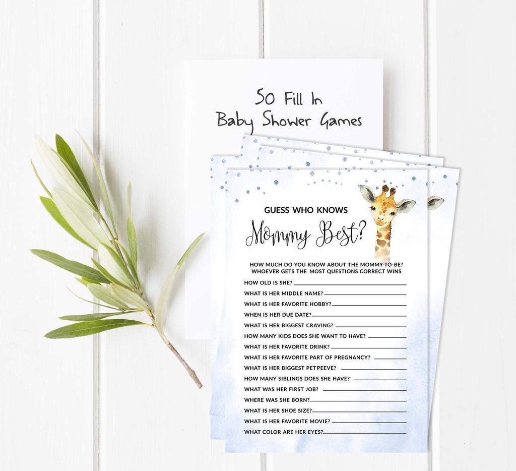 Inkdotpot Игровой набор для детского душа из 50 игр BabyA AlphabetA ABCA Game Giraffe Jungle Animals Party