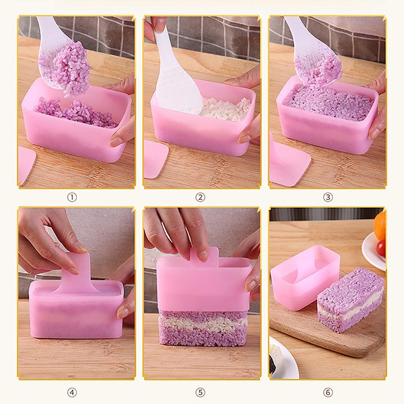 Rectangular Sushi Mold Musubi Making Kit Spam Kimbab Onigiri Household Kitchen Bento Accessories Rice Ball Maker Press Tool Diy