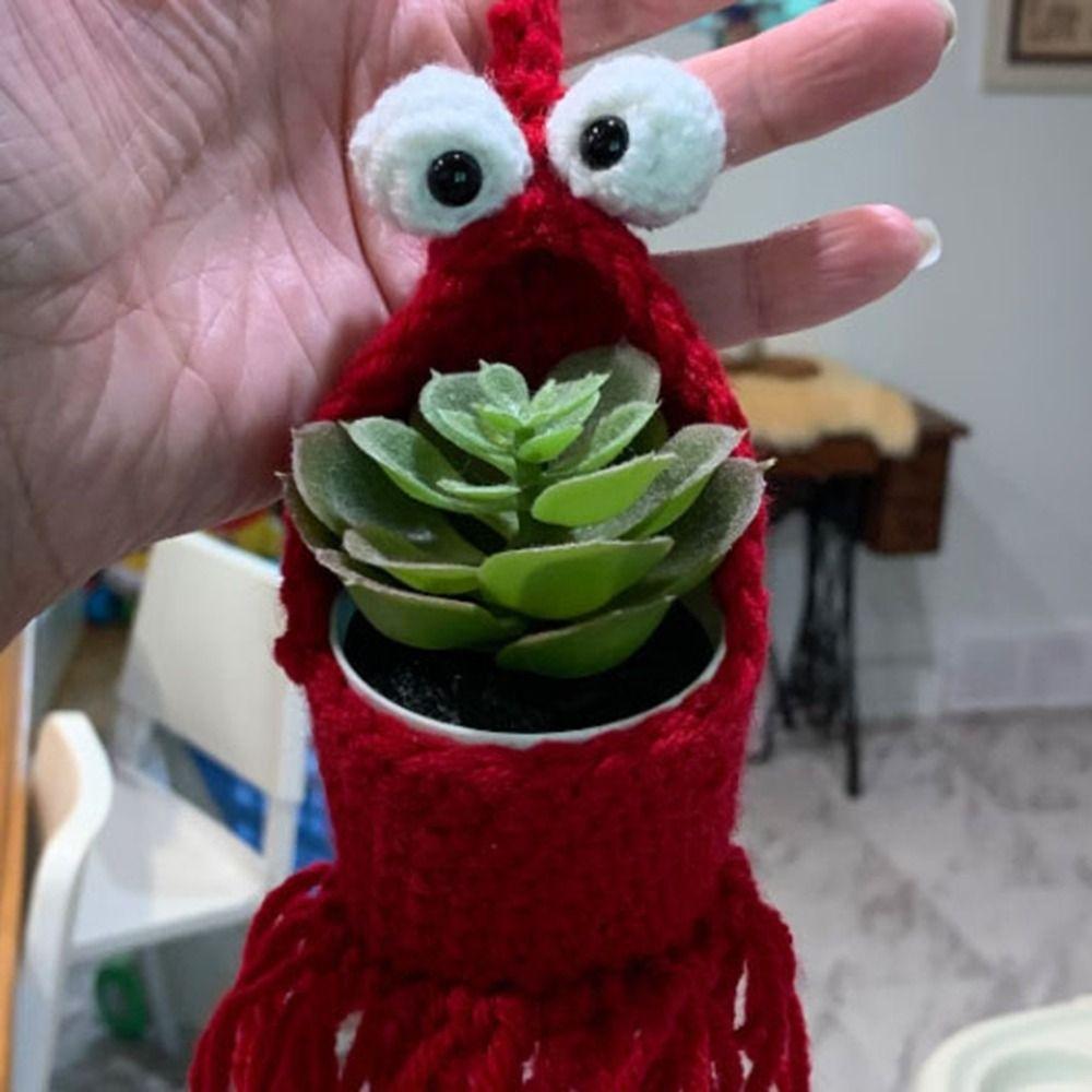 Крючковый подвесной кашпо в форме лобстера, хлопковое плетеное, экономичное решение для хранения, с кисточкой, ручная работа