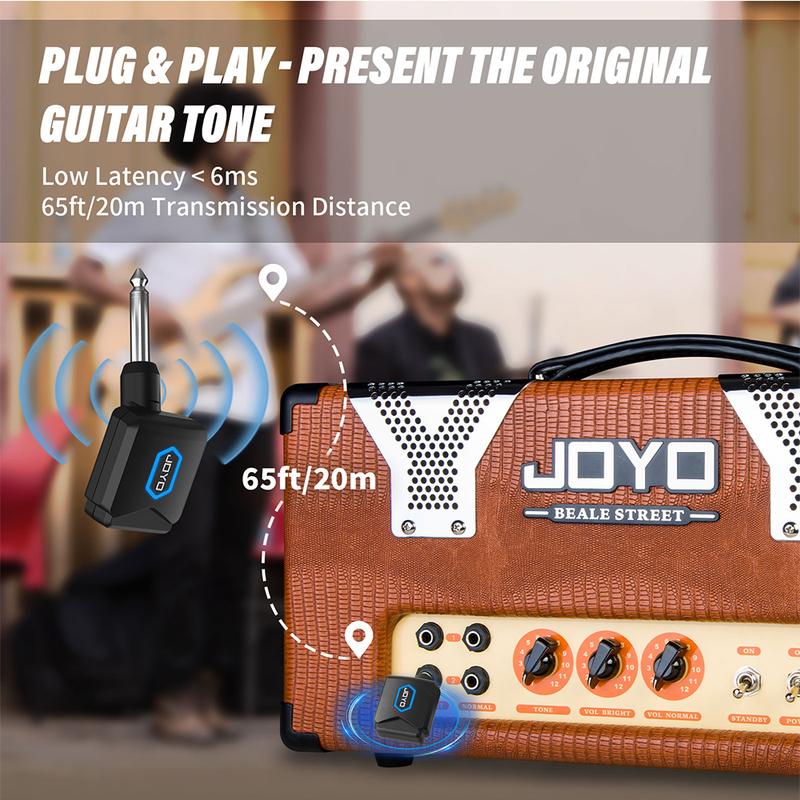 JOYO JW-06 Wireless Guitar System 5.8GHz Rechargeable Digital Wireless Guitar Transmitter Receiver with Portable Charging Case