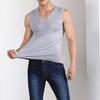 Men Summer Fitness Vest Solid Color Seamless Plus Size V Neck Sleeveless Stretchy Soft Breathable Quick-drying Pullover Casual Men Gym Sport Tank Top