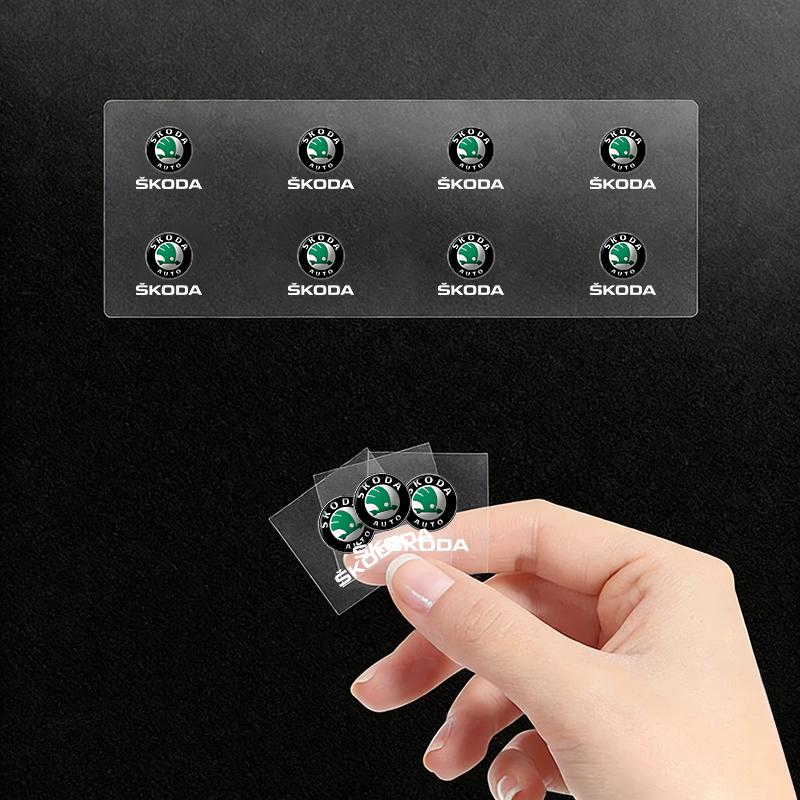 XOWS7 Car Interior Steering Wheel 3D Sticker Logo Car Accessories Tool for Skoda RS Rapid Yeti Karoq Vision Octavia Kodiaq Kamiq Fabia