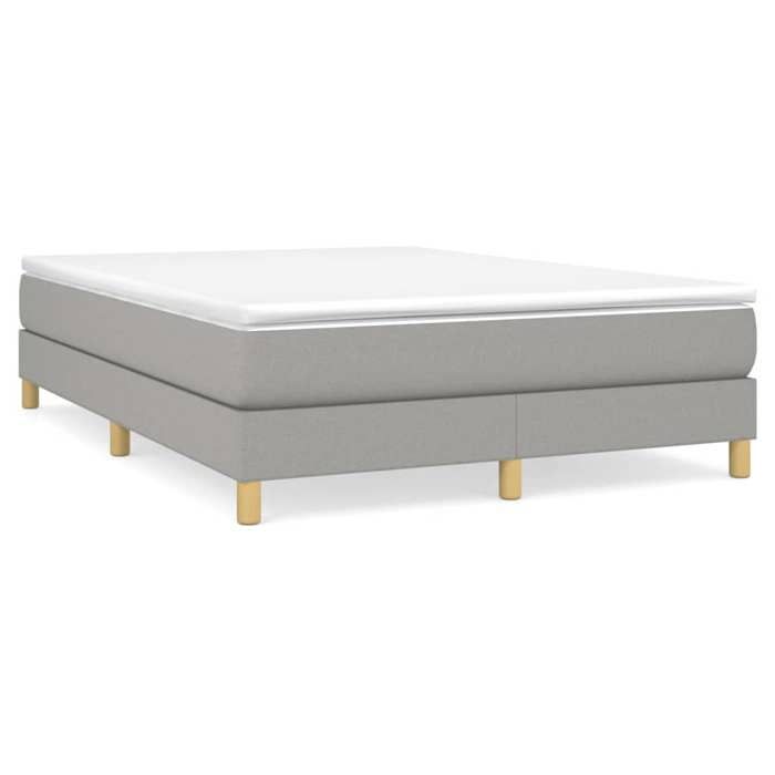 Cadre de lit avec matelas - Maison Exclusive - 140x190cm - Gris clair - Relaxation maximale