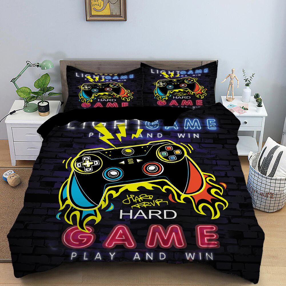 RunGrape Комплект постельного белья с пододеяльником Двуспальный Полуторный Квинсайз Кингсайз 240x220 Скандинавский Чехол на кровать 135 Евро Постельное белье Игровое Постельное белье 200x200