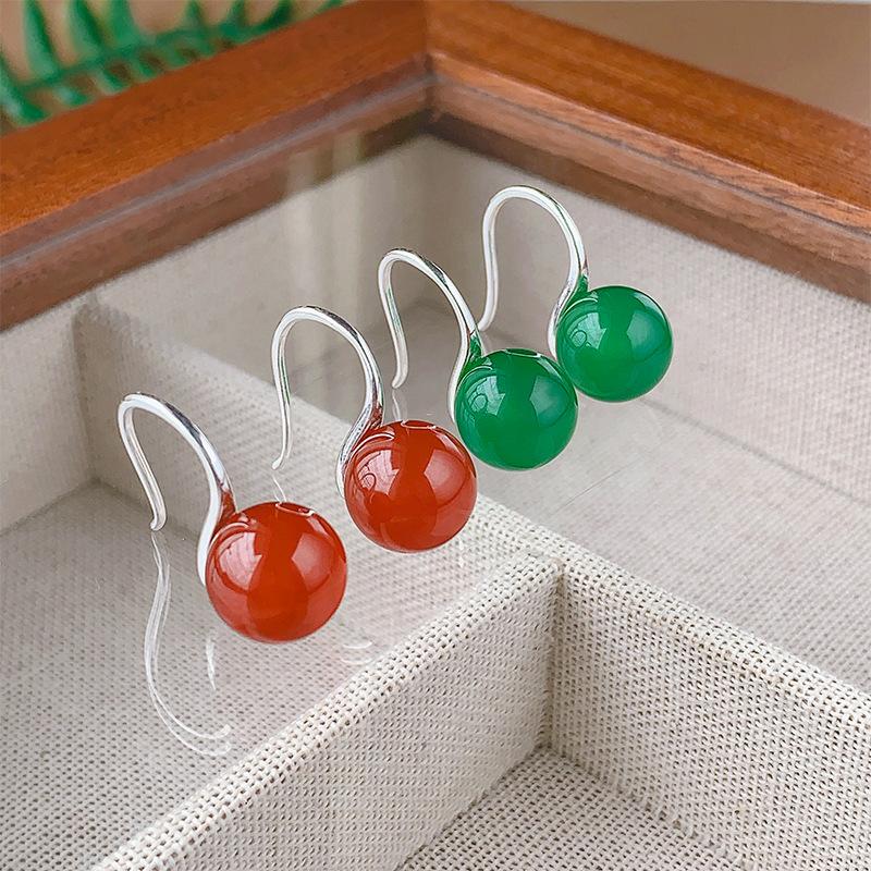 Jewelry Stud Earrings Jewelry Imitation Natural Chalcedony Earrings Temperament Light Luxury Women