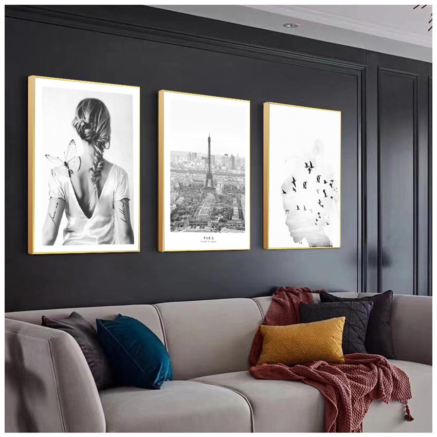 Wall Art Pictures For Living Room Decorative Prints On The Wall Nordic Poster Black White Canvas Painting Beautiful Photo