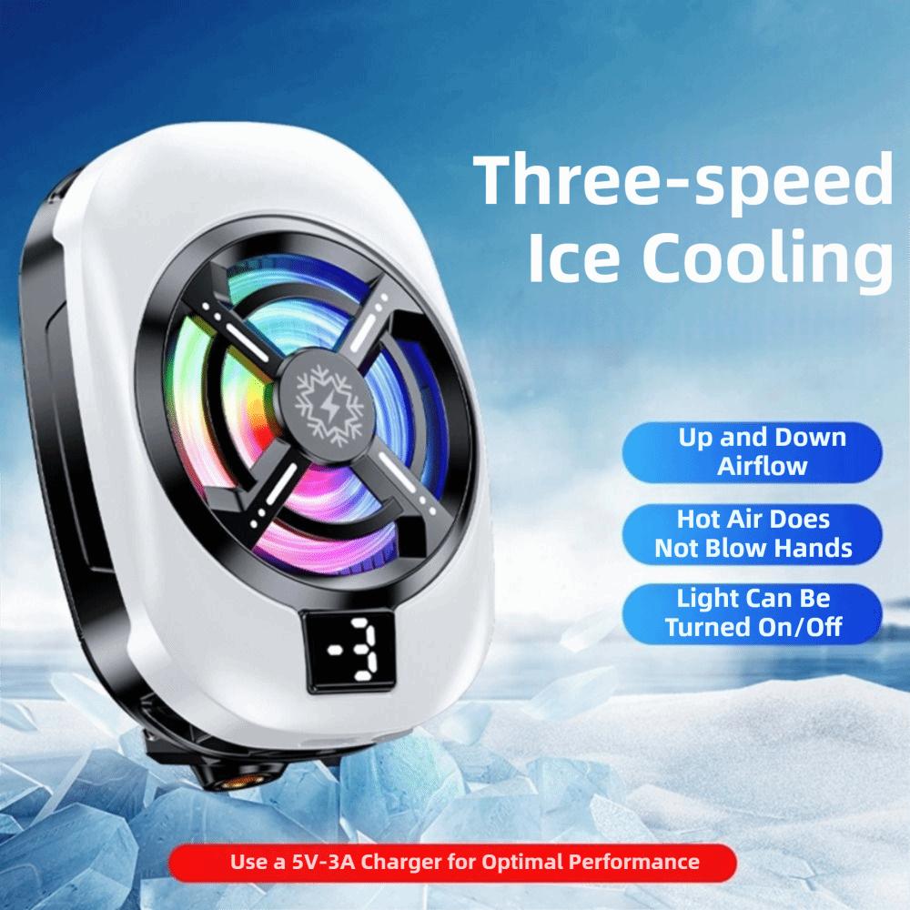 Digital Display Portable Phone Cooler Powerful Cooling Fan Phone Cooler Backclip  Gaming