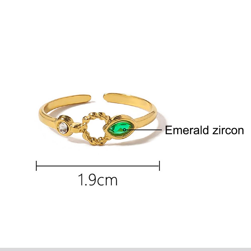 Винтажные кольца с зелеными кристаллами для женщин, позолоченные, из нержавеющей стали, роскошные геометрические кольца Anillos, женские ювелирные изделия, подарки Bague
