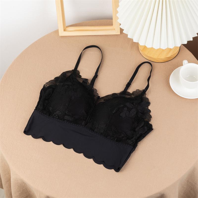 Кружевная майка с фиксированной чашкой для женской внутренней и верхней одежды, облегающий многоцветный сексуальный бюстгальтер с универсальными ремешками