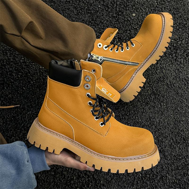 Ботинки Мартина мужские оригинальный дизайн британский стиль толстая подошва увеличивающая рост уличные альпинистские ботинки универсальный тренд 34525-J