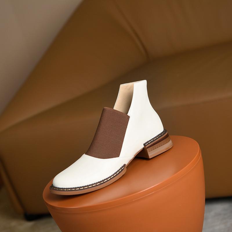 Классические базовые женские ботильоны весна-осень офисные женские повседневные туфли на толстом каблуке из натуральной кожи женские 2024 лаконичные туфли