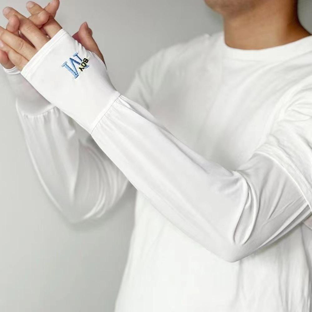 Dacron Arm Sleeves Sun UV Protection Ice Cool Arm Cover Portable Half Finger Gloves