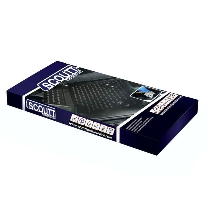 SCOUTT Tapis de sol 3D BMW X6 E71 - Caoutchouc Premium - Sur mesure - Noir