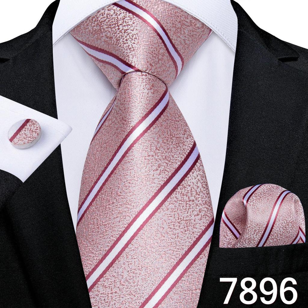 Мужской шелковый галстук в клетку, полосатый однотонный синий галстук, носовой платок, набор запонок, свадебный комплект