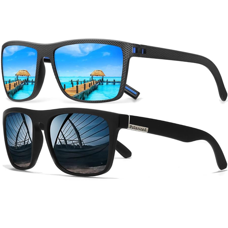 2Pack New Polarized Sunglasses Men Women Trendy Retro Sun Glasses Outdoor Sports Fishing Hiking Driving UV400