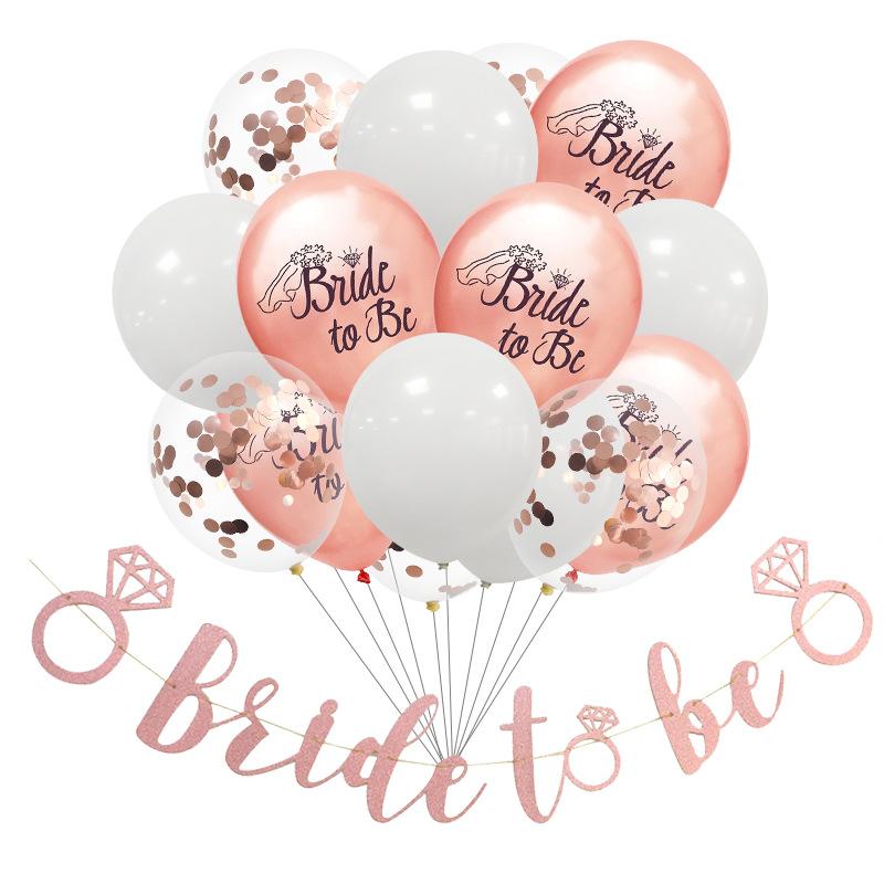 15 Brides To Be Decorated For A Rose Gold Confetti Balloon Combo Bachelorette Wedding Party