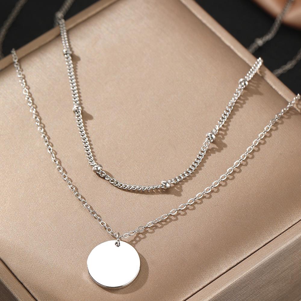 Ожерелья из нержавеющей стали Простая бисерная цепочка Перекрывающаяся лента Цепочка для ключиц Изысканное ожерелье для женщин Циркон Богиня Подарки Новинка