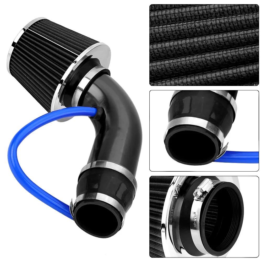 Universal 76mm Car Racing Turbo Induction Pipe Tube Kit With Air Filter Cone Inlet Cold Air Intake System Aluminum Intake Pipe