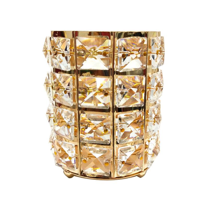 Европейская металлическая трубка для хранения кистей для макияжа, карандаш для бровей, органайзер для макияжа, коробка для хранения ювелирных изделий из бисера и кристаллов