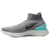 Кроссовки унисекс Rise React Flyknit Gunsmoke серо-черные-темно-штукатурные-Aurora-зеленые AV5554-002