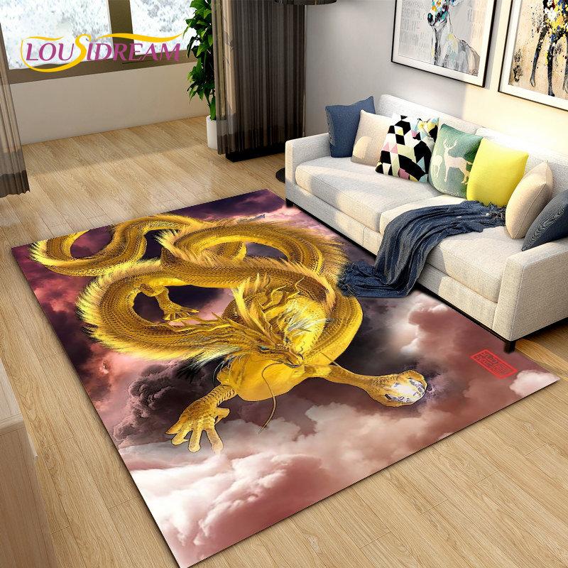3D коврик с загадочным драконом, ковер для гостиной, спальни, дивана, коврик для украшения, детская игра, нескользящий напольный коврик