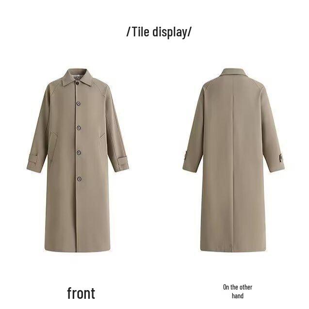 Женский ветрозащитный плащ petite средней длины в японском стиле с воротником-куклой, свободный крой - Весна 2025