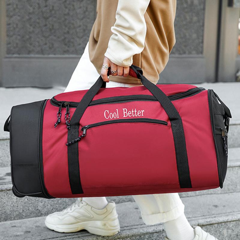 Вместительная складная дорожная сумка на колесах для мужчин и женщин, сумка-буксир, сумка для багажа, сумка для фитнеса, сумка через плечо, сумка через плечо