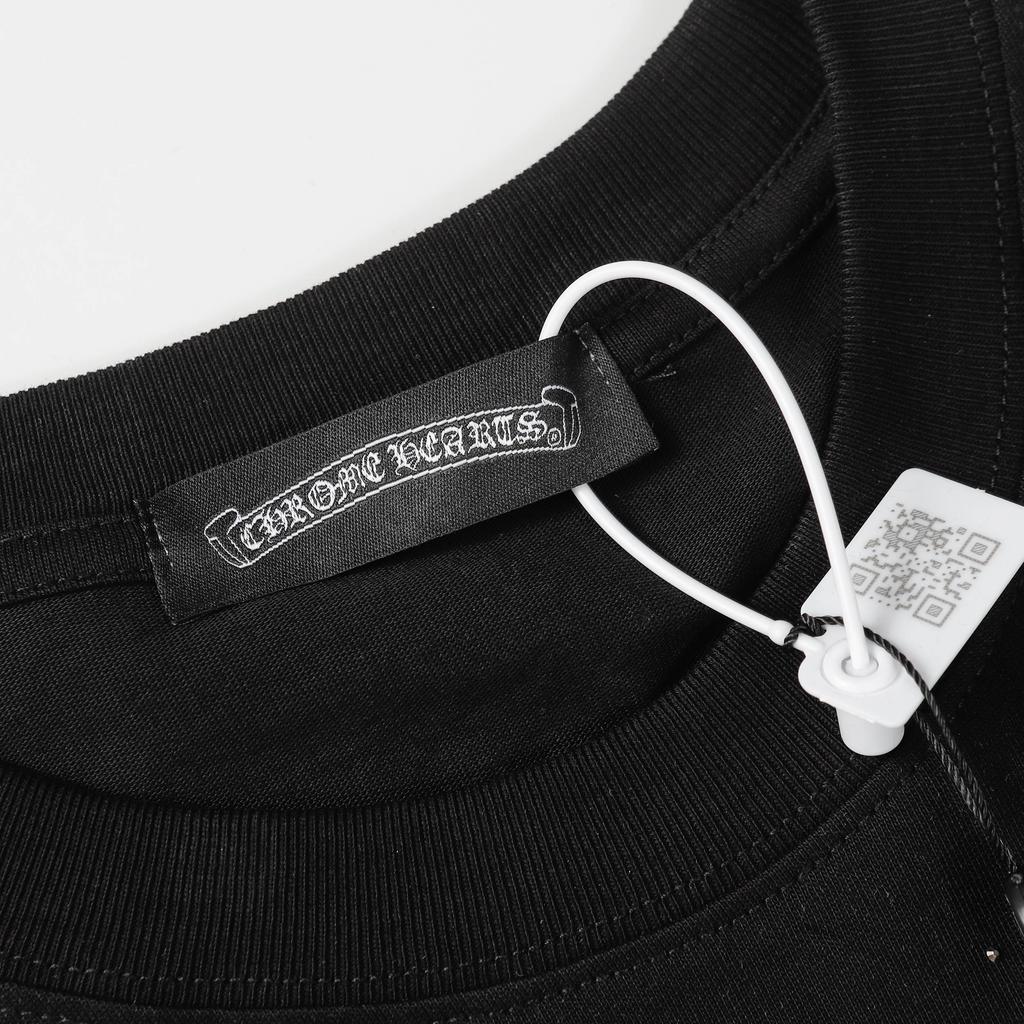 9992 CHROME HEARTS 2025 Лето Новая Высококачественная Хлопковая Круглая Горловина Свободная Футболка Большого Размера Для Мужчин и Женщин Парная Футболка