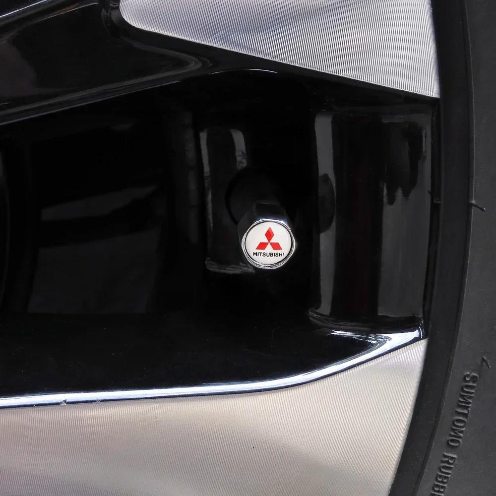 Car Wheel Tire Valve Caps Covers with Keychain for Mitsubishi ASX EVO Lancer Montero Mirage L300 Outlander L200 Pajero Galant