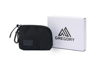 Подарочный набор Gregory: Подарочная карта, кошелек для монет, брендированный шоппер с карабином, черный баллистический легкий наборный чехол, мешочек, кошелек, коробка,