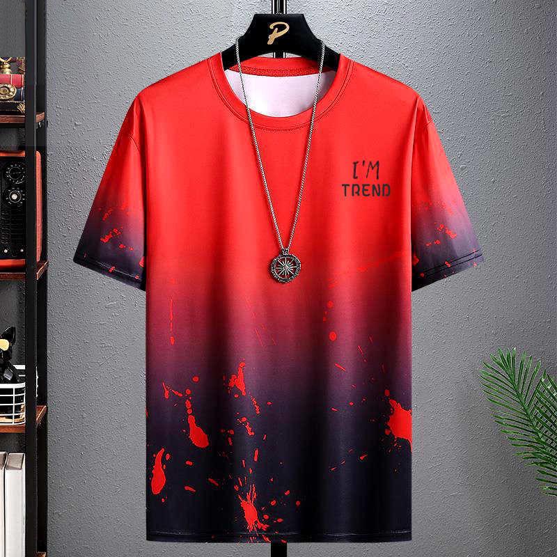 Men's Summer Quick-Dry Ice Silk Short-Sleeve T-Shirt and Shorts Set - Trendy, Loose Casual Sportswear.