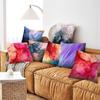 Pillow Cover Soft Texture Easy Care Polyester Abstract Marble Printed Cushion Throw Case Furniture Supplies
