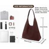 LULU Vintage Suede Extra-Large Foldable Tote Bag for Women – Casual Shoulder Bag for Daily Use & Commuting (Black)