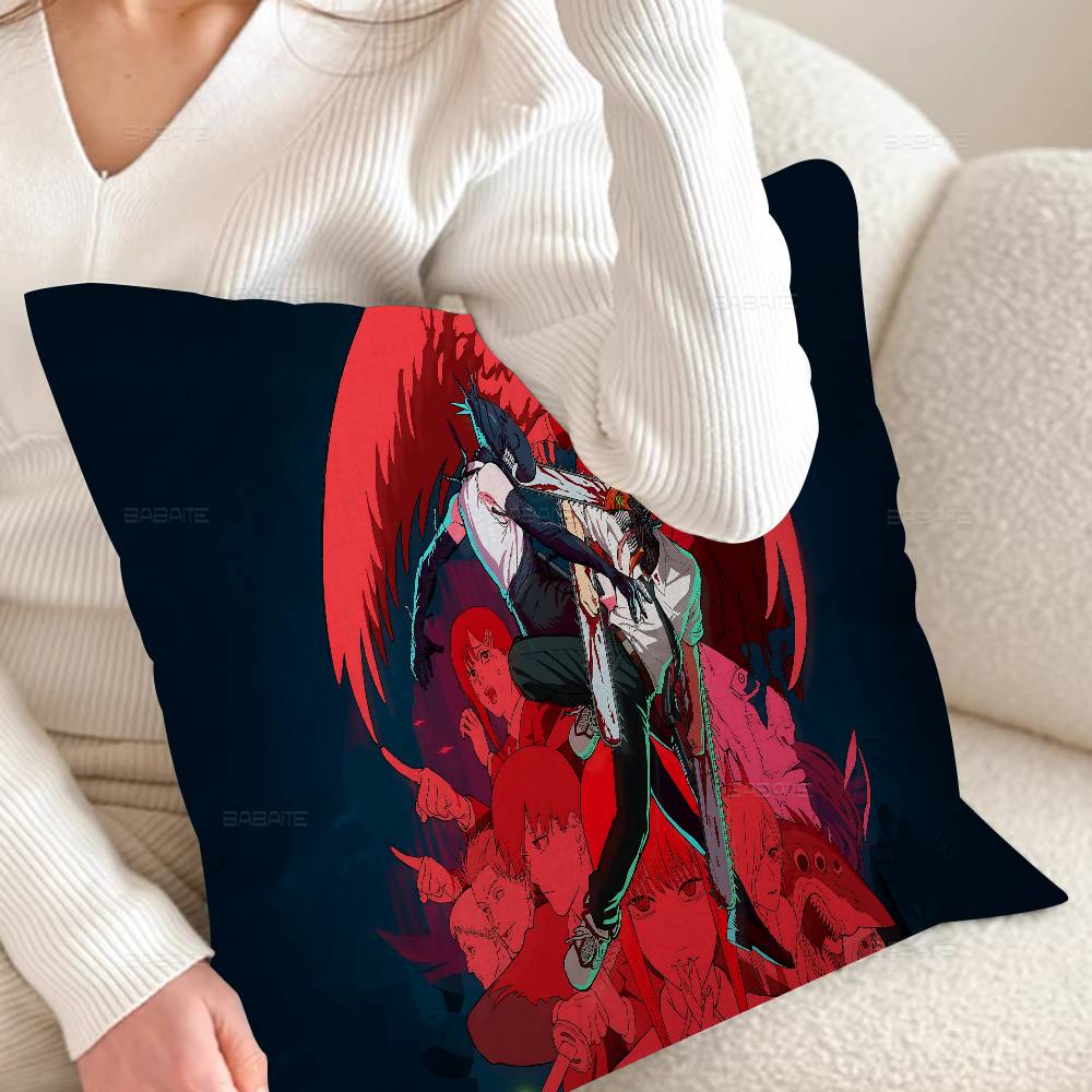 Hot Reze C-Chainsaw M-Man Decorative Room Aesthetics Pillow Case Home Decor Bedroom Sofa Bed Couch Pillow Cover 45x45