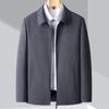 High-end Wool Jacket for Middle-aged Men In Spring and Autumn Thin Loose Jacket Middle-aged and Elderly Dad Wear Lapel Wool Top
