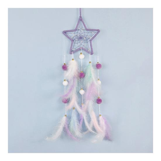 Красочные перья Ловец снов с полосой лампы Гостиная Спальня для Девочек Настенное искусство