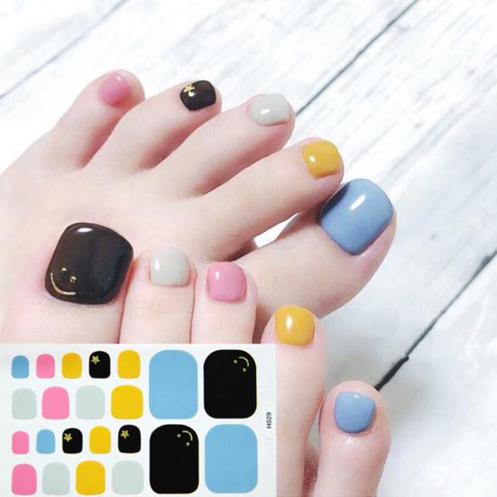 Heart Moon Smile Waterproof Toe Nail Sticker Full Cover Decal Adhesive Wrap