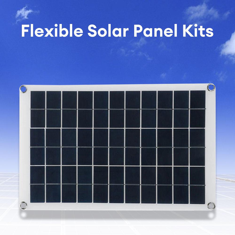 15W Flexible Solar Panel 12V Battery Charger Dual USB With 10A-60A Controller Solar Cells Power Bank for Phone Car Yacht RV
