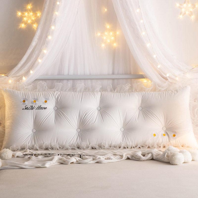 Милая прикроватная подушка размера «king-size» с вышивкой, мягкая подушка для спины, эластичная подушка для дивана, большая поясничная подушка