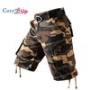 Men's Cargo Shorts 3/4 Relaxed Fit Mens Running Shorts 7 Pockets Elastic Waist Cotton Hiking Shorts