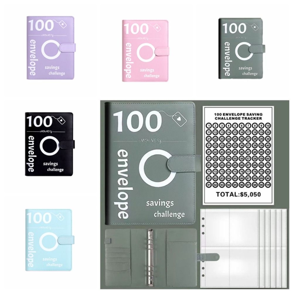 PU кожа 100Envelope Challenge Папка-регистратор Финансовый бюджет Папка-регистратор Планировщик бюджета