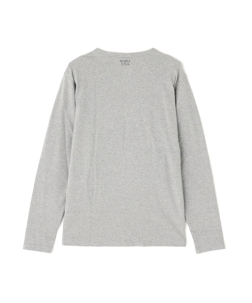 AVIREX DAILY RIB V-NECK TEE 6153480 men's S size 014 GREY
