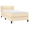 3129678 vidaXL Divan Bed and Mattress Cream 90x190 Cm Fabric