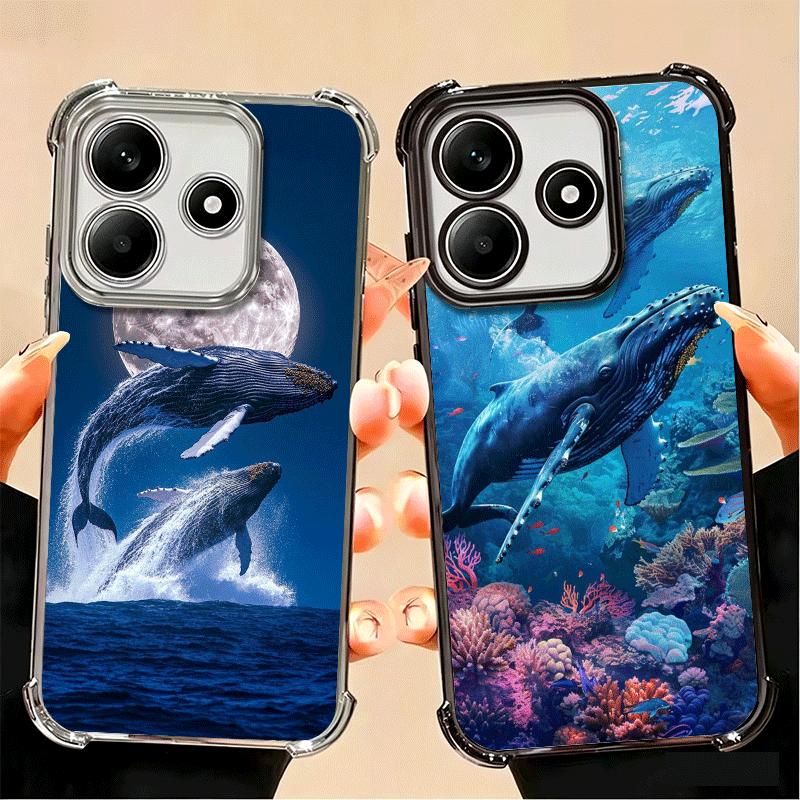 Горбатый кит Морской гигант Мягкий чехол для телефона для Xiaomi Poco X7 X8 Pro Max X6 X5 X3 F8 Ultra F7 M8 M7 M5S Redmi 15C 15A 15 14C 13C 1