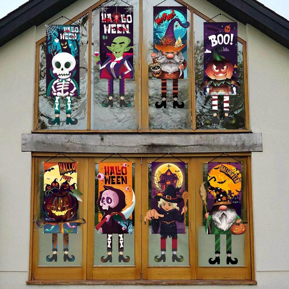 Длинноногий Хэллоуин крыльцо дверь баннер Trick or Treat гном тыква подвеска Хэллоуин