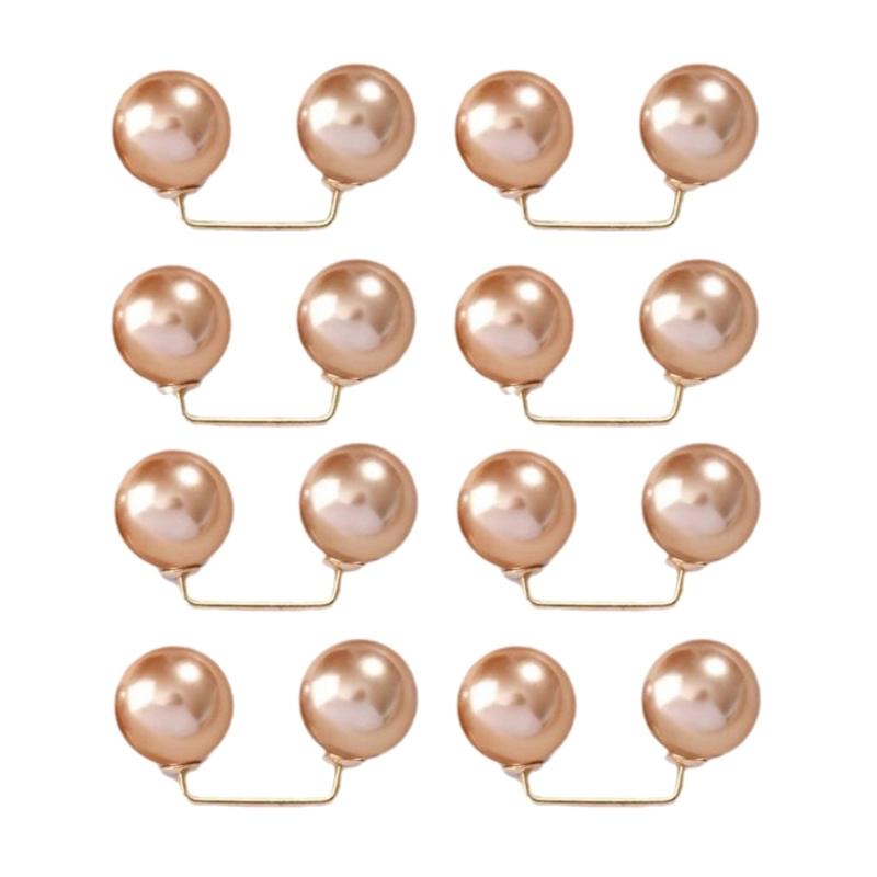 8Pcs Artificial Pearls Waist Button Tighteners Trousers Waistband Adjusters Clip for Dress Cardigan Shawl Safety Pin