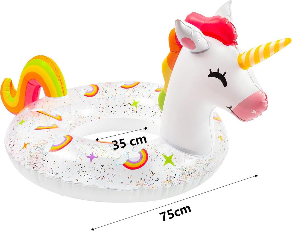 Float for Cute Unicorn Diameter Cute for Summer Water Swimming Ocean Float Adults, Shape, 82cm, Ring-shaped Float, Vacation, Play, Beach, Pool,